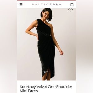 Black velvet midi dress